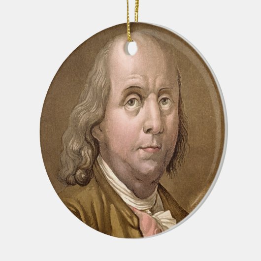 Porträt von Benjamin Franklin (1706-90), von 'Le Keramikornament (Links)