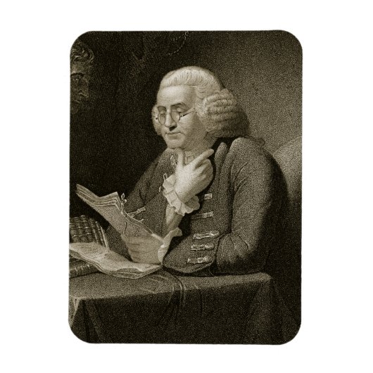 Porträt von Benjamin Franklin, graviert von Thomas Magnet (Vertikal)