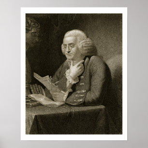 Porträt von Benjamin Franklin, graviert von Thomas Poster