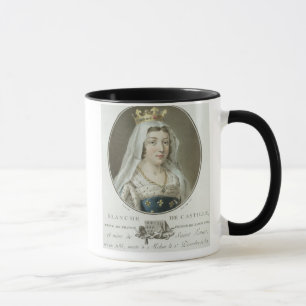 Porträt von Blanche de Castille (1185-1252) engra Tasse