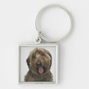 Porträt von Briard Hund Schlüsselanhänger