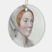 Porträt von Catherine Howard (1520-42) vorbei Keramikornament (Links)