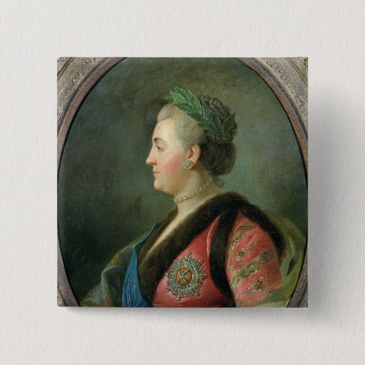 Porträt von Catherine II von Russland Button (Vorderseite)