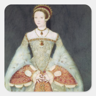 Porträt von Catherine Parr (1512-48), 1545 (Farbe Quadratischer Aufkleber