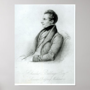 Porträt von Charles Babbage 1832 Poster