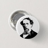Porträt von Charles Dickens Button (Vorne & Hinten)
