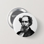 Porträt von Charles Dickens Button (Vorne & Hinten)