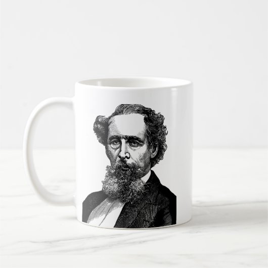 Porträt von Charles Dickens Kaffeetasse (Links)