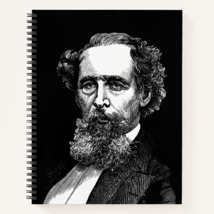 Porträt von Charles Dickens Notizblock