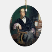Porträt von Charles Dickens (Öl auf Leinwand) Keramikornament (Rechts)