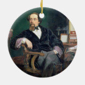Porträt von Charles Dickens (Öl auf Leinwand) Keramikornament (Hinten)