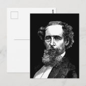 Porträt von Charles Dickens Postkarte (Vorne/Hinten)