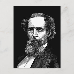 Porträt von Charles Dickens Postkarte