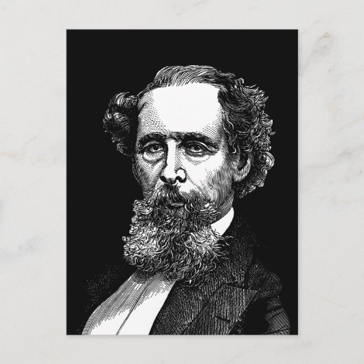 Porträt von Charles Dickens Postkarte (Vorderseite)