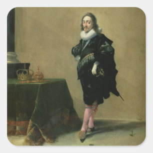 Porträt von Charles I (1600-49) 1632 (Öl auf Quadratischer Aufkleber