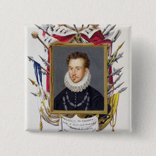Porträt von Charles IX von Frankreich (1550-74) Button