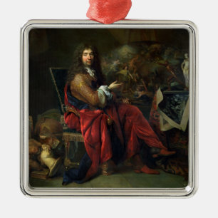 Porträt von Charles Le Brun (1619-90) 1686 (Öl a Ornament Aus Metall