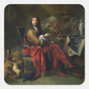Porträt von Charles Le Brun (1619-90) 1686 (Öl a Quadratischer Aufkleber