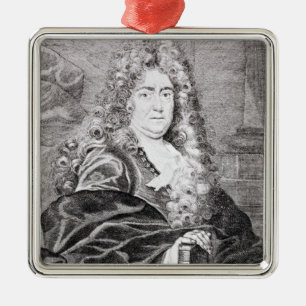 Porträt von Charles Perrault Silbernes Ornament