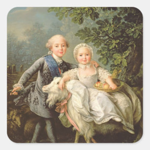 Porträt von Charles Philippe von Frankreich Quadratischer Aufkleber