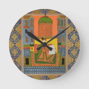 Porträt von Chota Rustaveli (c.1172-c.1216) Runde Wanduhr