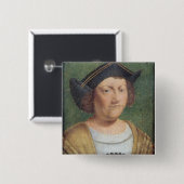 Porträt von Christoph Kolumbus Button (Vorne & Hinten)