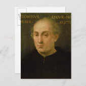 Porträt von Christoph Kolumbus Postkarte (Vorne/Hinten)