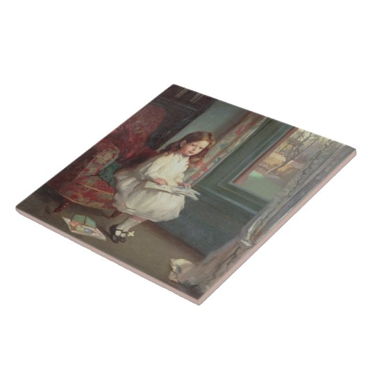 Porträt von Clara Hughes, 1902 (Öl auf Leinwand) Fliese (Seite)