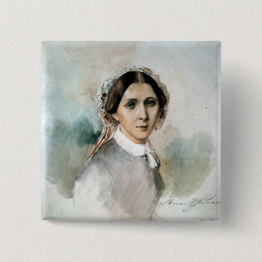 Porträt von Clara Schumann 1853 Button (Vorderseite)