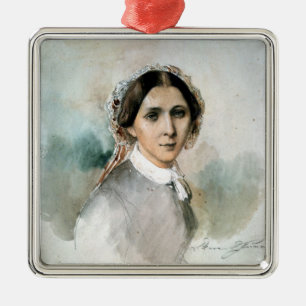 Porträt von Clara Schumann 1853 Silbernes Ornament