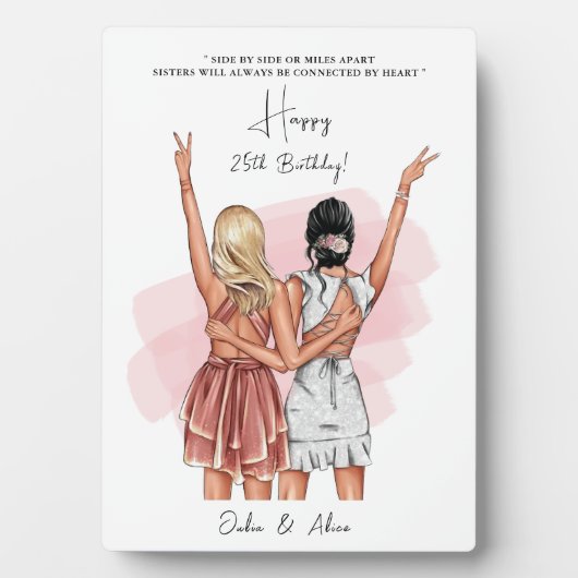 Porträt von Custom Birthday Friends - Rosa Fotoplatte (Vorderseite)