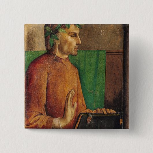 Porträt von Dante Alighieri, c.1475 Button (Vorderseite)