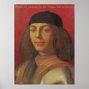 Porträt von De Medici Piero di Lorenzo Poster