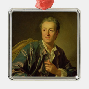 Porträt von Denis Diderot 1767 Silbernes Ornament
