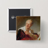 Porträt von Denis Diderot c.1769 Button (Vorne & Hinten)