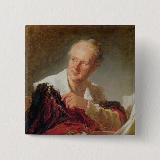 Porträt von Denis Diderot c.1769 Button (Vorderseite)