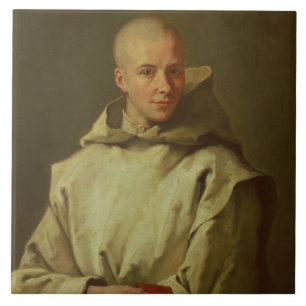 Porträt von Dom Baudouin du Basset von Gaillon, Fliese