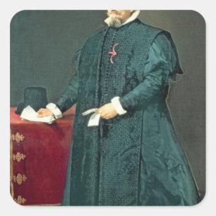 Porträt von Don Diego de Corral y Arellano Quadratischer Aufkleber