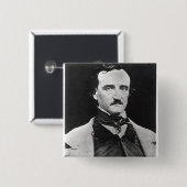 Porträt von Edgar Allan Poe Button (Vorne & Hinten)