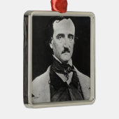 Porträt von Edgar Allan Poe Silbernes Ornament (Rechts)