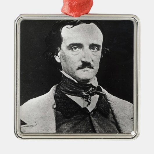 Porträt von Edgar Allan Poe Silbernes Ornament (Vorne)