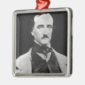 Porträt von Edgar Allan Poe Silbernes Ornament (Links)