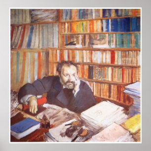 Porträt von Edmund Duranty, 1879, Edgar Degas Poster