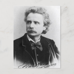 Porträt von Edvard Grieg Postkarte