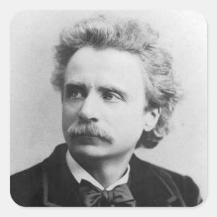 Porträt von Edvard Grieg Quadratischer Aufkleber