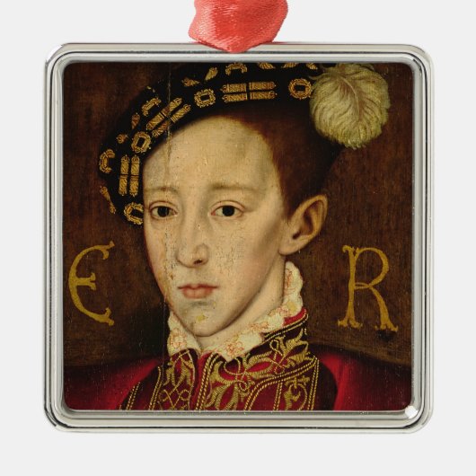 Porträt von Edward VI Ornament Aus Metall (Vorne)