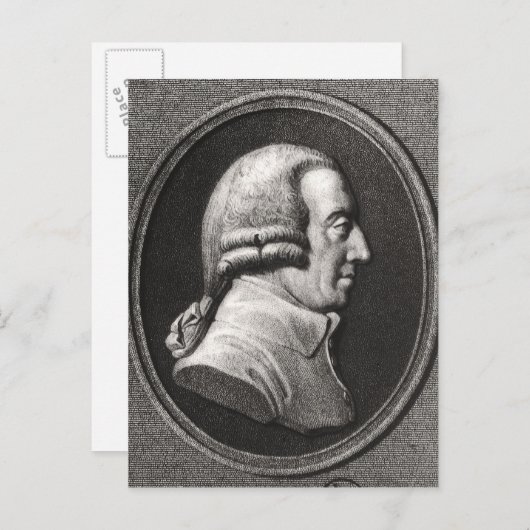 Porträt von einem Medaillon von Adam-Smith Postkarte (Vorne/Hinten)