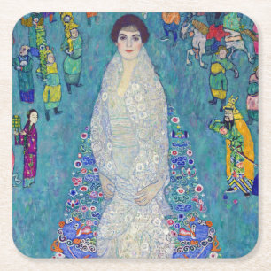 Porträt von Elisabeth Lederer, Gustav Klimt Rechteckiger Pappuntersetzer