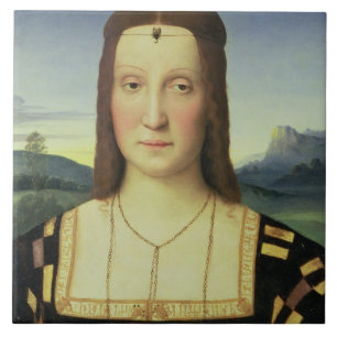Porträt von Elizabeth Gonzaga, c.1504 (Öl auf Fliese