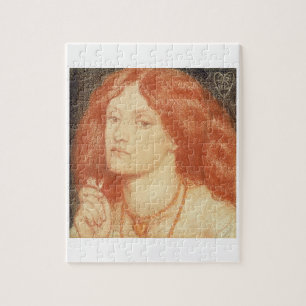 Porträt von Elizabeth Siddal (1834-62), 1860 (Rot Puzzle